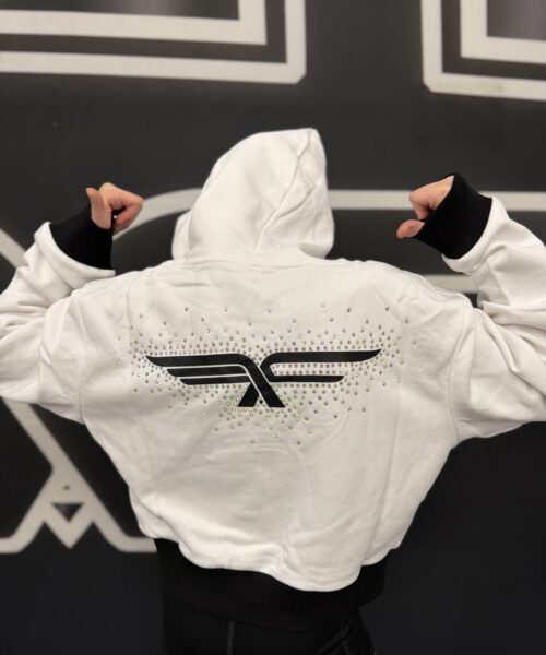 White Cropped Hoodie
